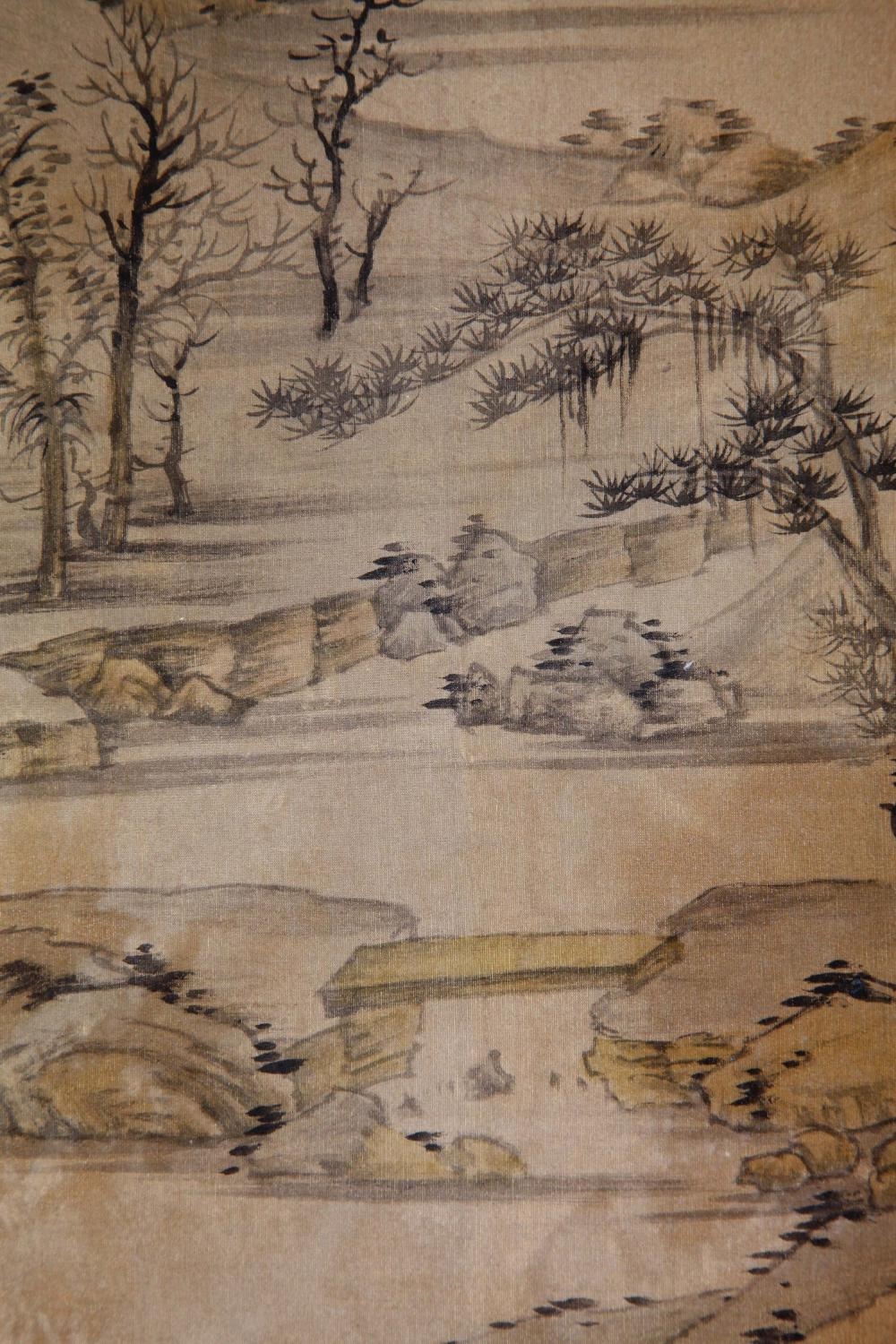 Artwork by Ni Zan, Secluded Dwelling in the Mountains, Made of Ink And Color On Silk