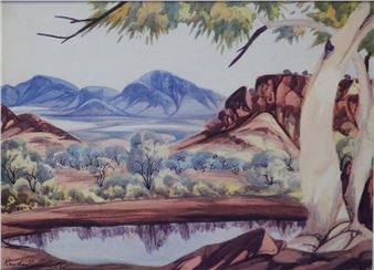 HERMANNSBURG AUSTRALIAN OUTBACK SCENE - Reuben Pareroultja
