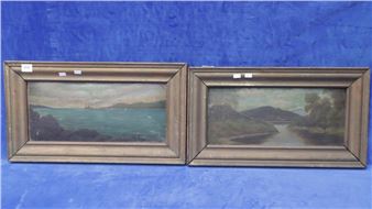 TWO FRAMED OIL PAINTINGS - J. Vincent
