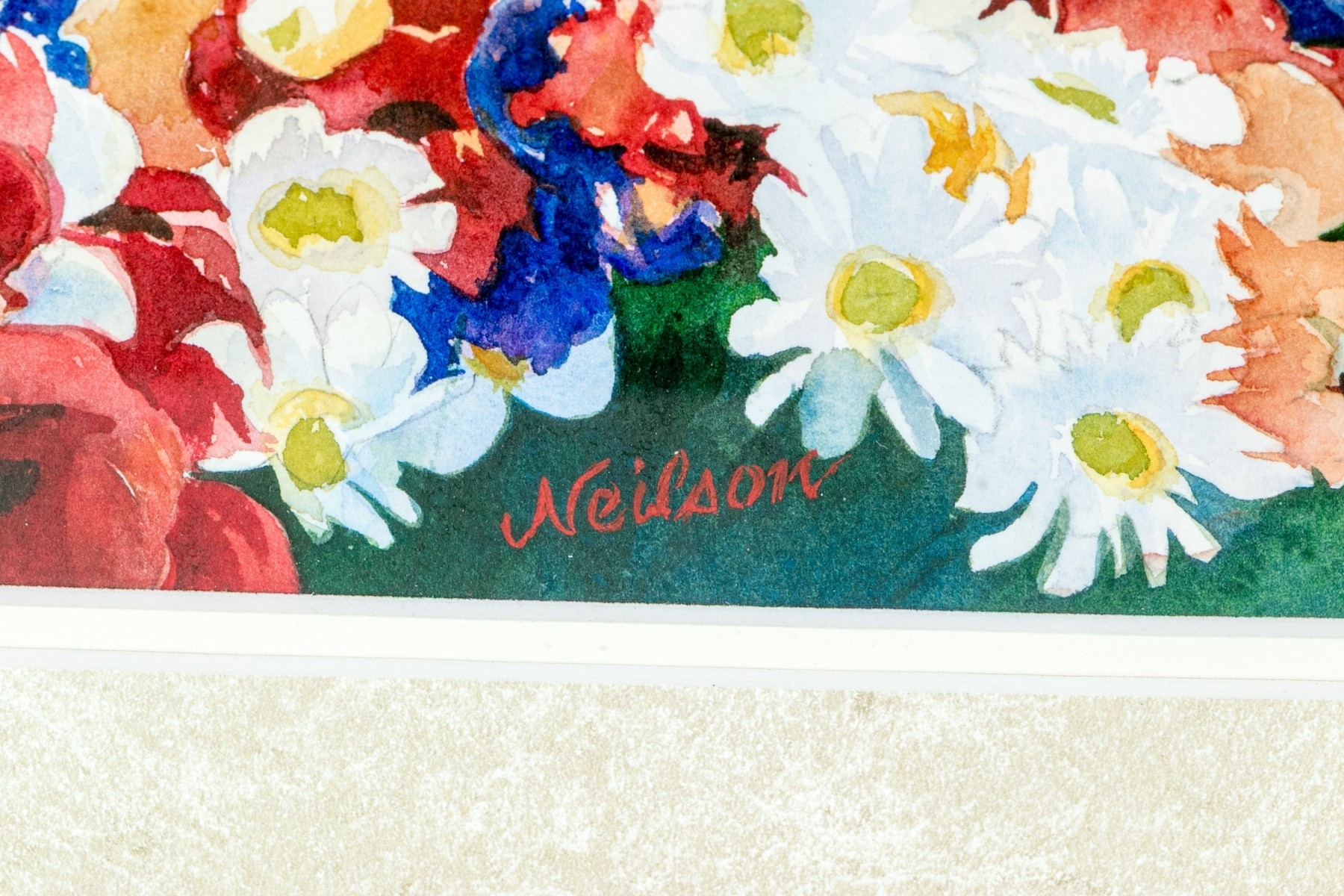 Artwork by Mary Ann Neilson, Thursday Flower Market, Uzes Provence, Made of Watercolor Painting On Paper