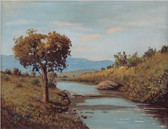 Country Landscape with River - G.W. Pohl