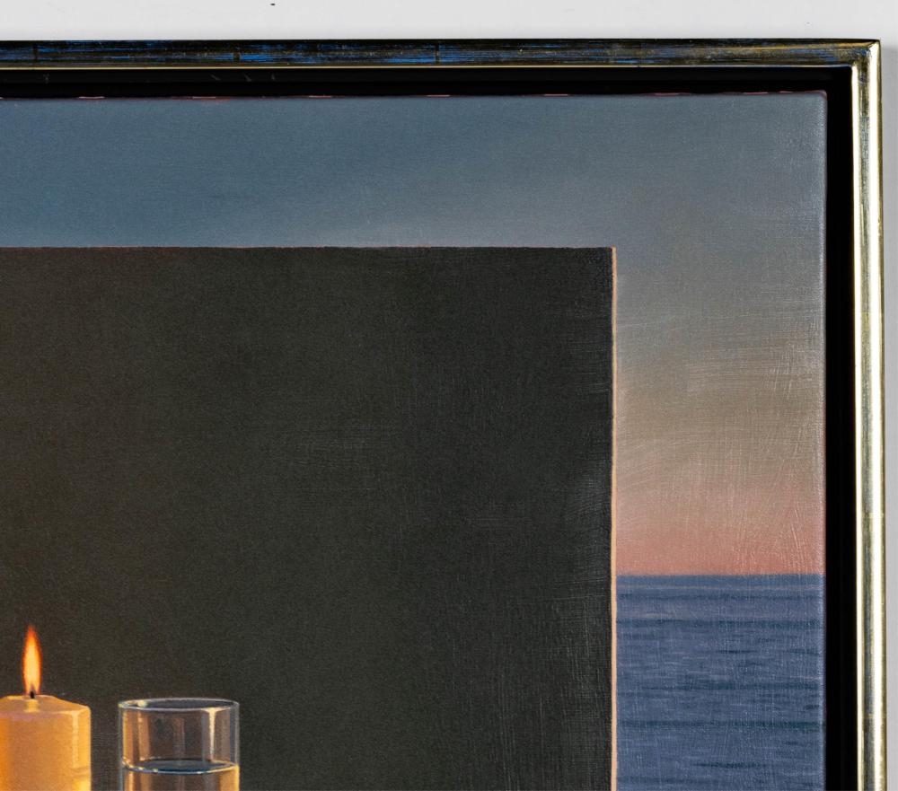 Artwork by David Ligare, Still Life With Candle and Water, Made of Oil On Canvas