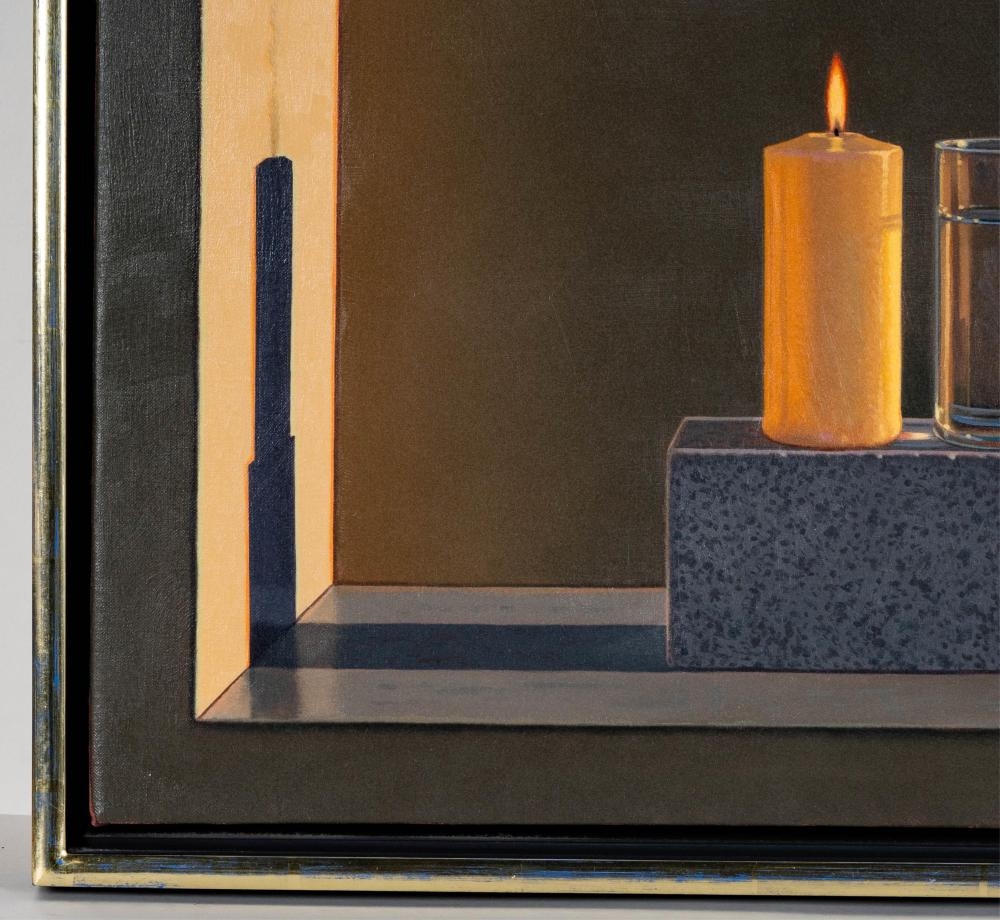 Artwork by David Ligare, Still Life With Candle and Water, Made of Oil On Canvas