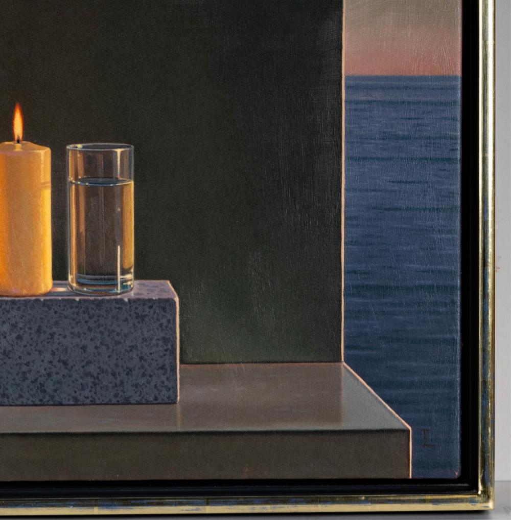 Artwork by David Ligare, Still Life With Candle and Water, Made of Oil On Canvas