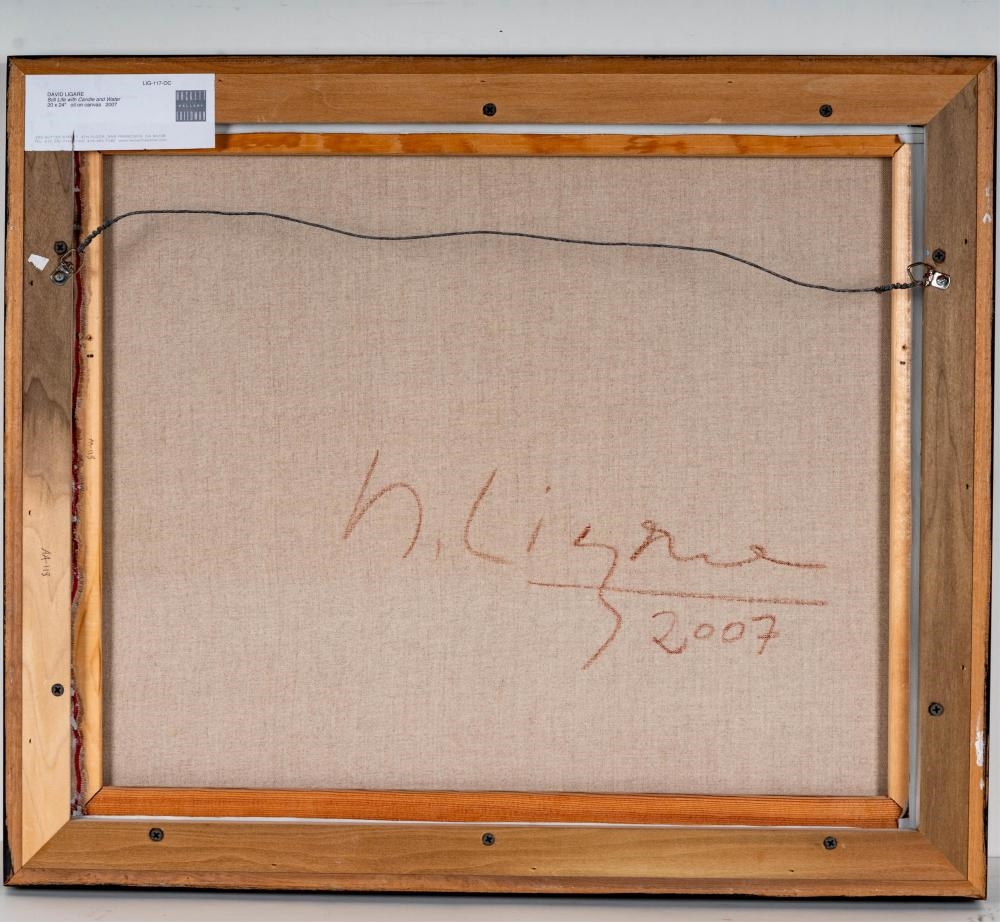 Artwork by David Ligare, Still Life With Candle and Water, Made of Oil On Canvas