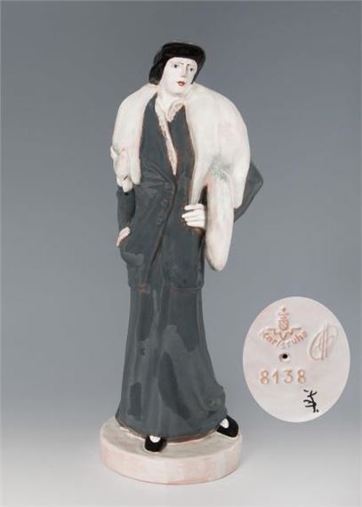 Dame mit Pelzstola - Fritz Behn