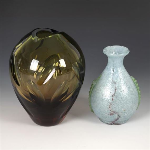 Birnvase aus hellblauem Schaumglas - Emanuel Beránek