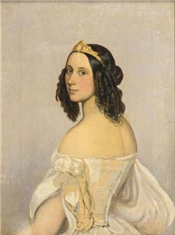 Bildnis einer jungen Frau mit Krone - Horace Vernet