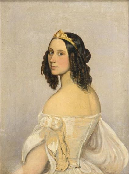 Bildnis einer jungen Frau mit Krone - Horace Vernet