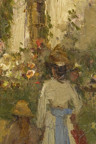 Artwork by Patrick Downie, Idyllische Dorfszene, Made of Öl/Leinwand