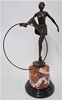 An Art Deco style bronze figurine of a dancer - Dominique Alonzo