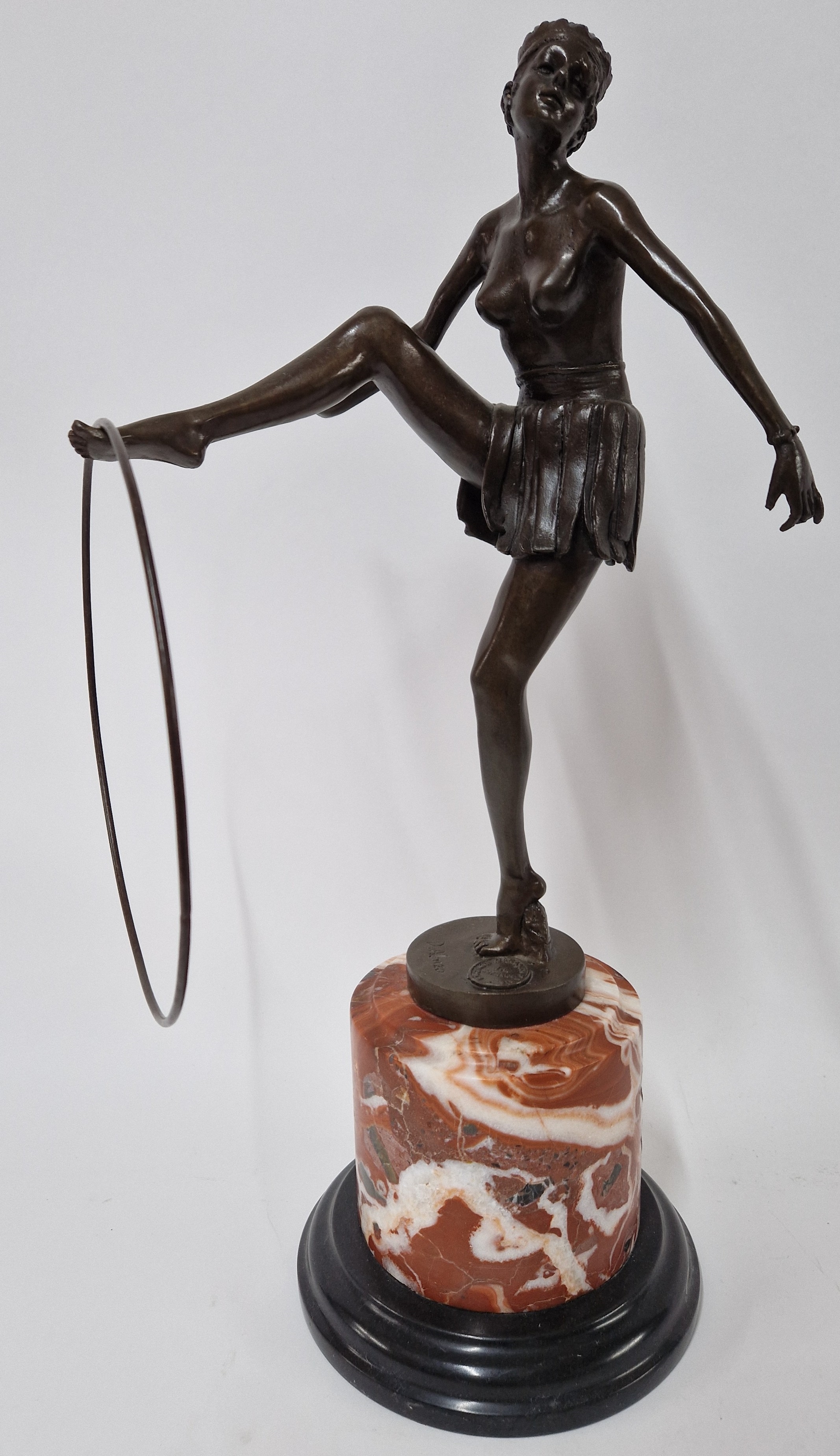 Artwork by Dominique Alonzo, An Art Deco style bronze figurine of a dancer, Made of Bronze