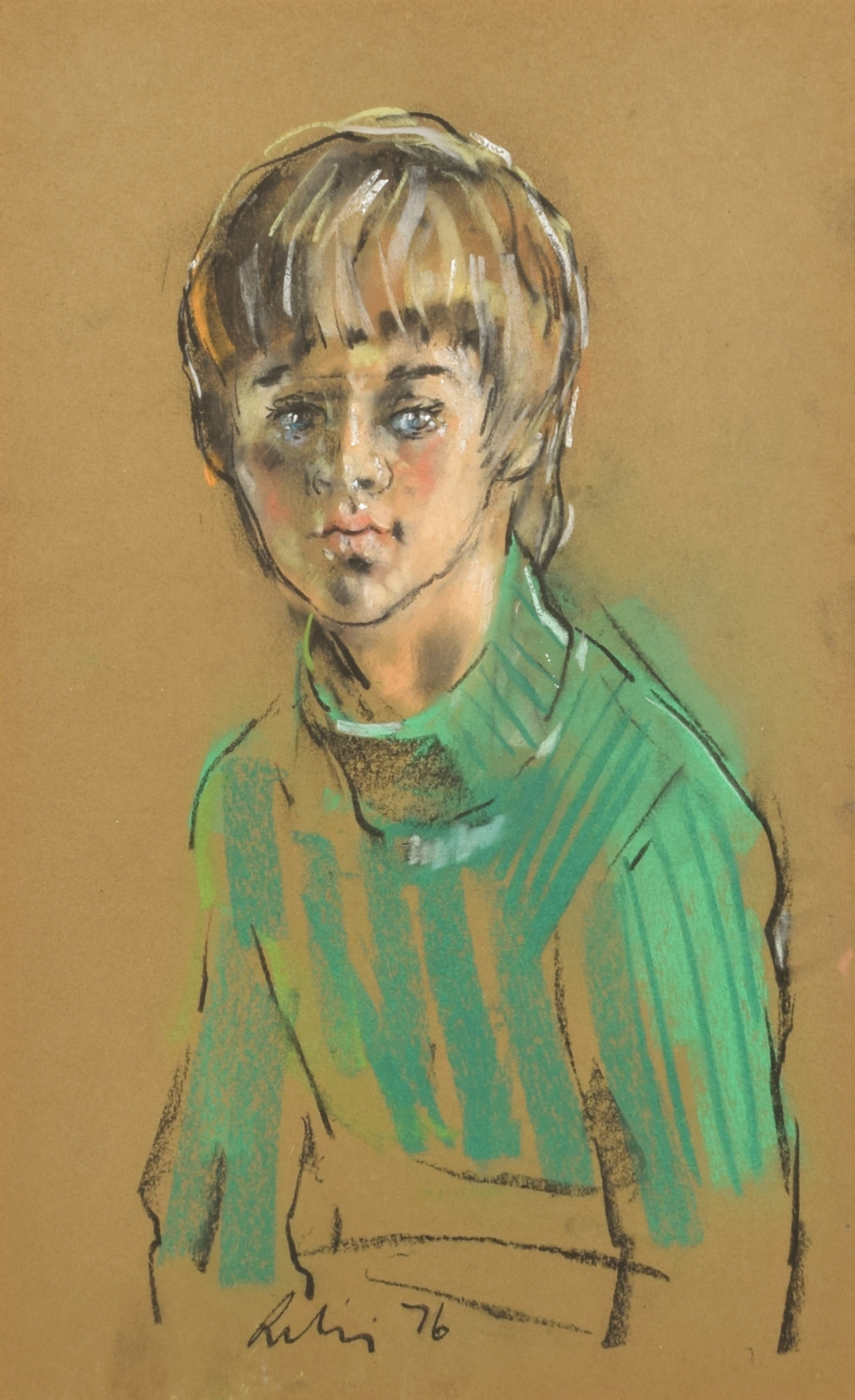 Harold Riley | Portrait of a boy (1976) | MutualArt