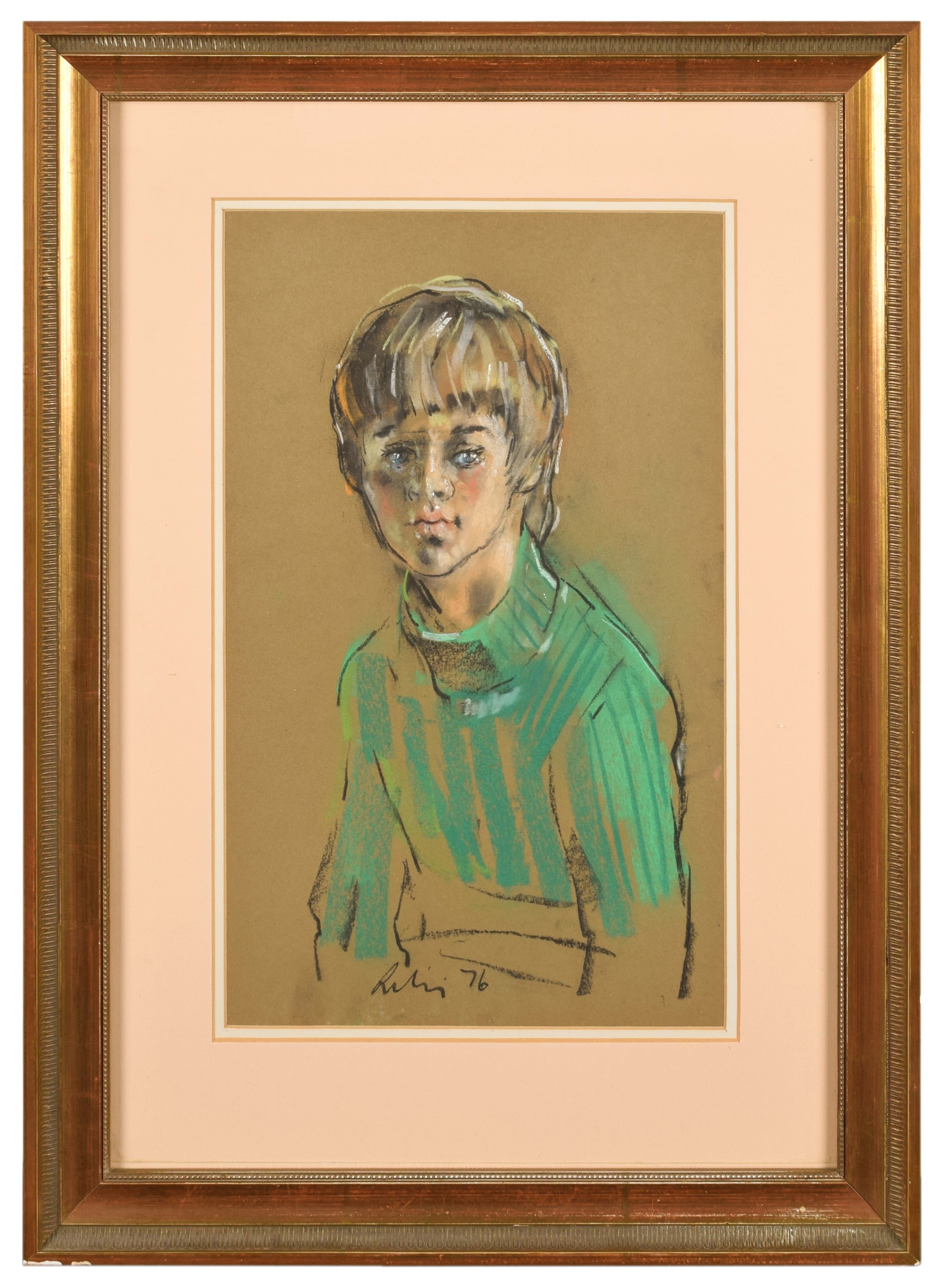 Harold Riley | Portrait of a boy (1976) | MutualArt