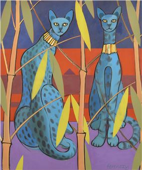 Pair of Egyptian Mau Cats - Nicholas Ferenczy
