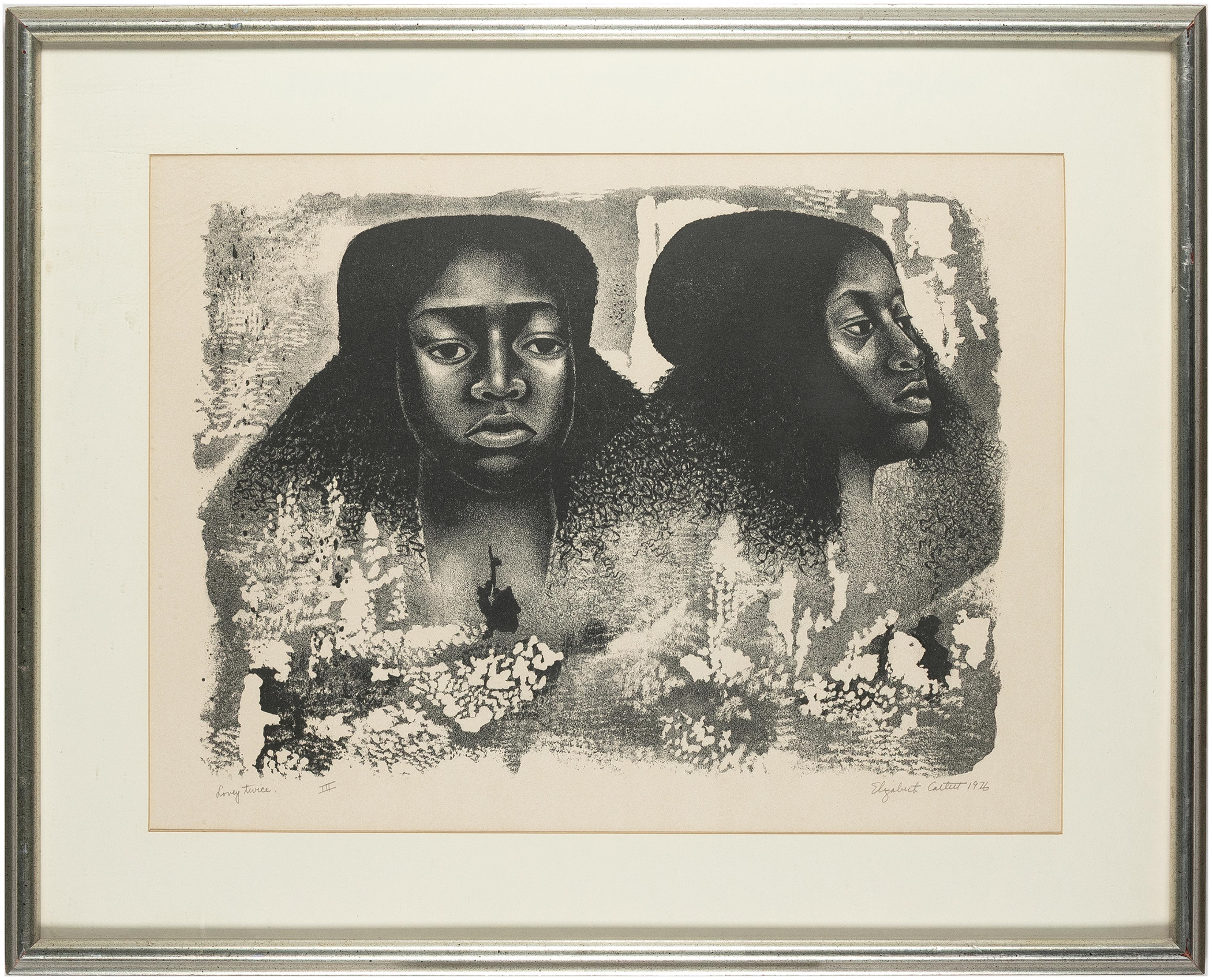 Artwork by Elizabeth Catlett, Lovey Twice, Made of Lithograph