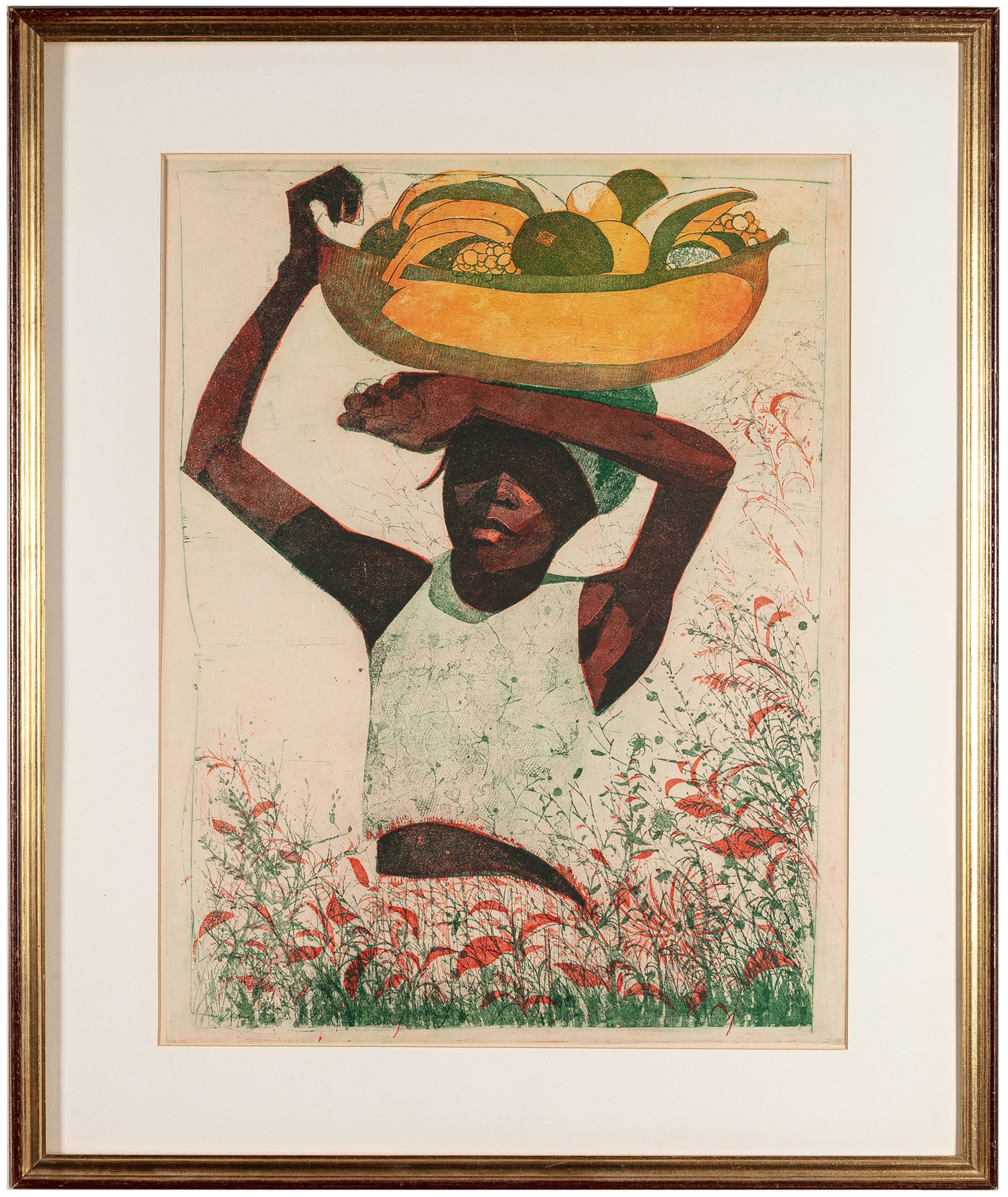 Artwork by Ernest Crichlow, Young Worker, Made of Color Etching And Aquatint
