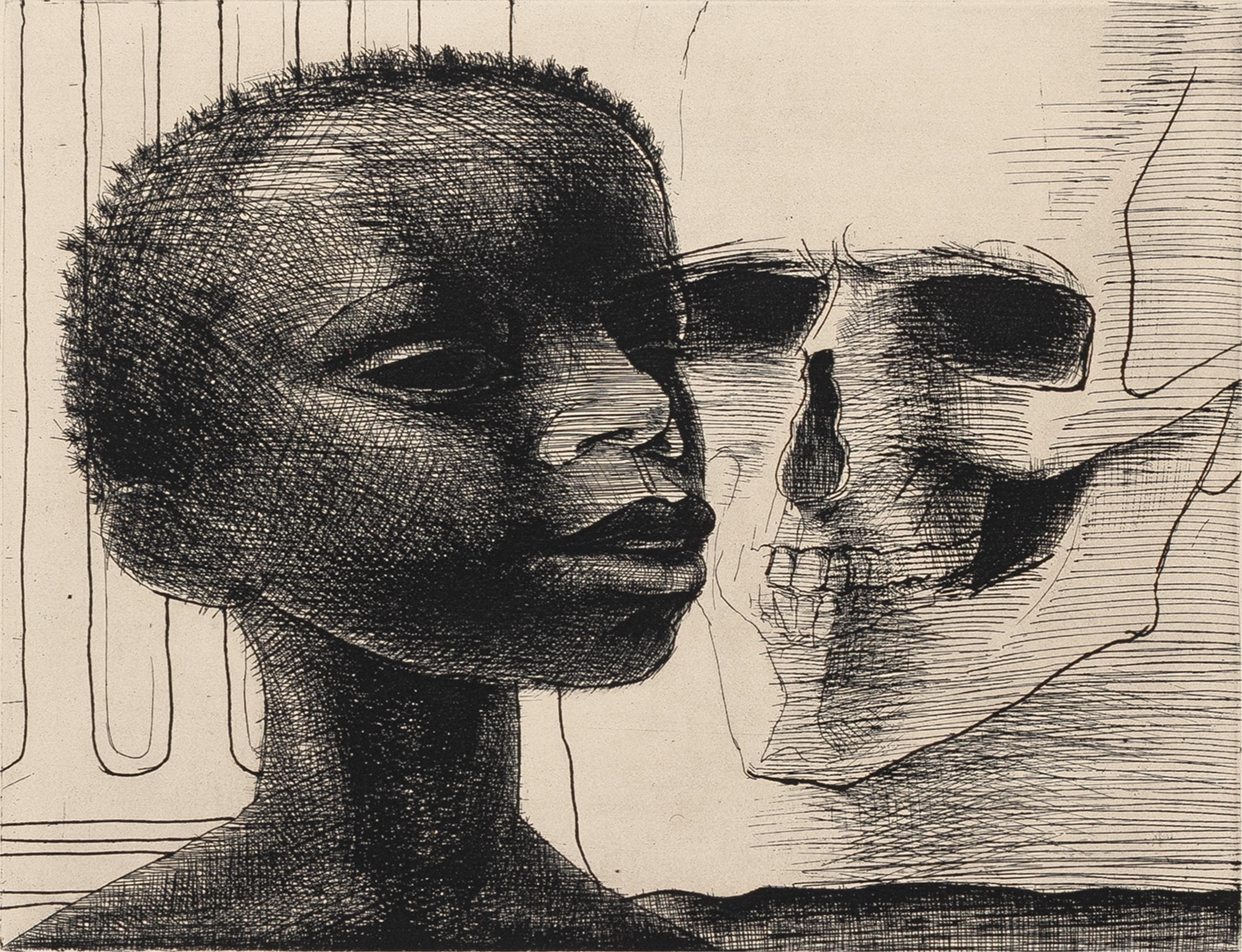 Artwork by John Woodrow Wilson, Dialogue, Made of Etching And Aquatint On Cream Wove Paper