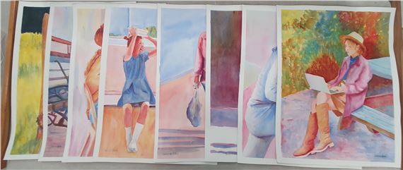 EIGHT WATER COLOUR PAINTINGS BY CHRISTINE BEARD by Christine Beard