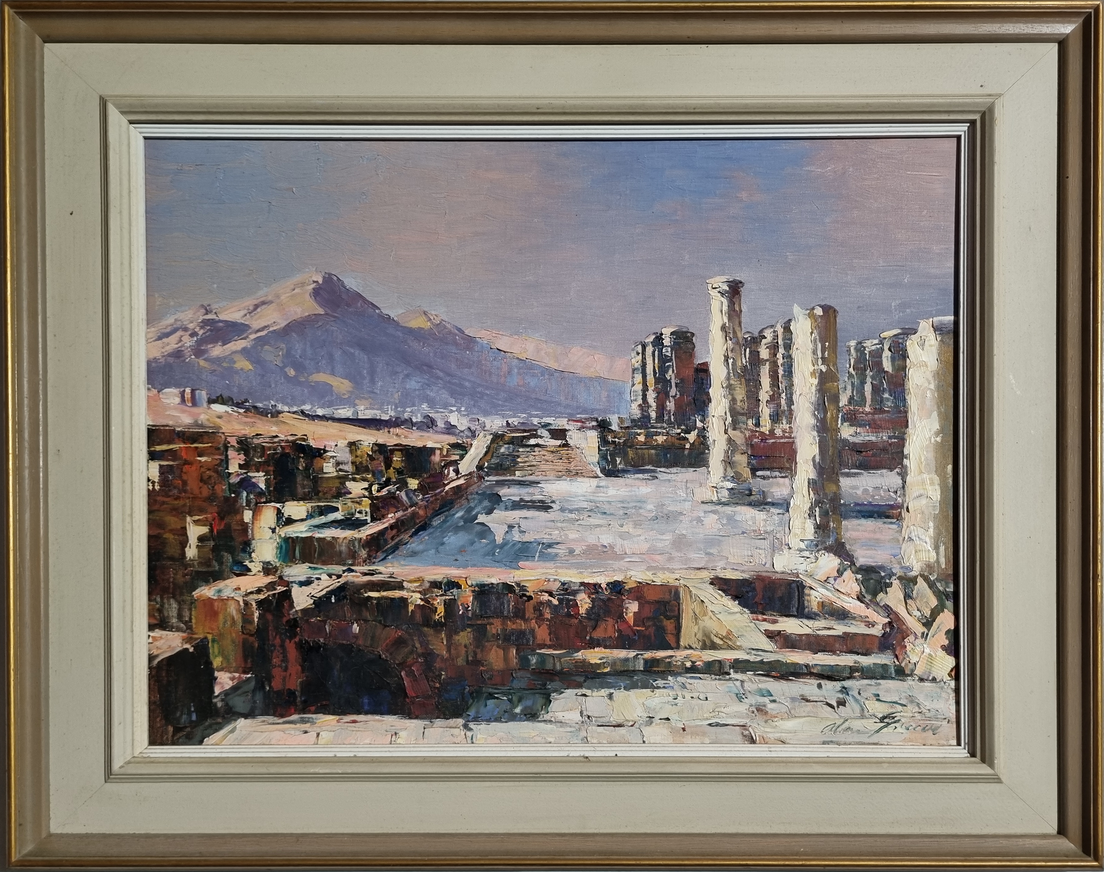 Artwork by Alan Robert Colquhoun Grieve, Untitled (Greek Ruins, Made of Oil On Board