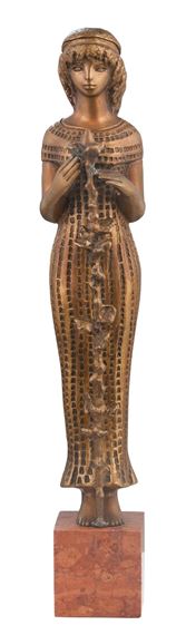 Lány virággal by Rábainé Kiss Lenke