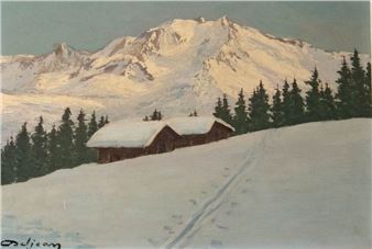 Le Mont Blanc par temps de neige - Deljean