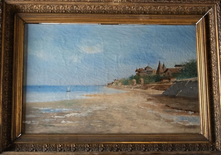 Artwork by Francis Garat, Plage sur la côte normande, Made of oil on canvas