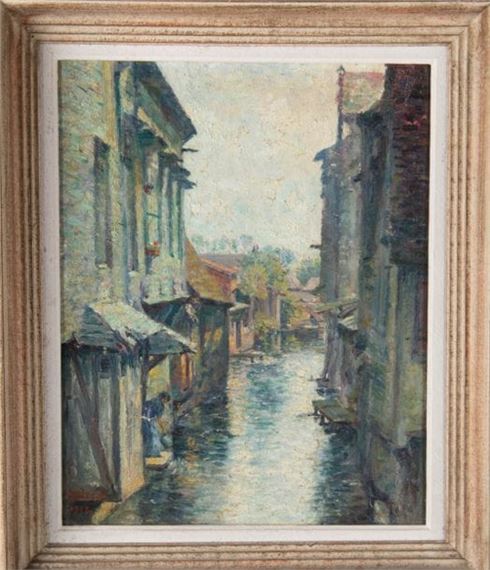 Femme puisant de l’eau au canal - Georges Streib