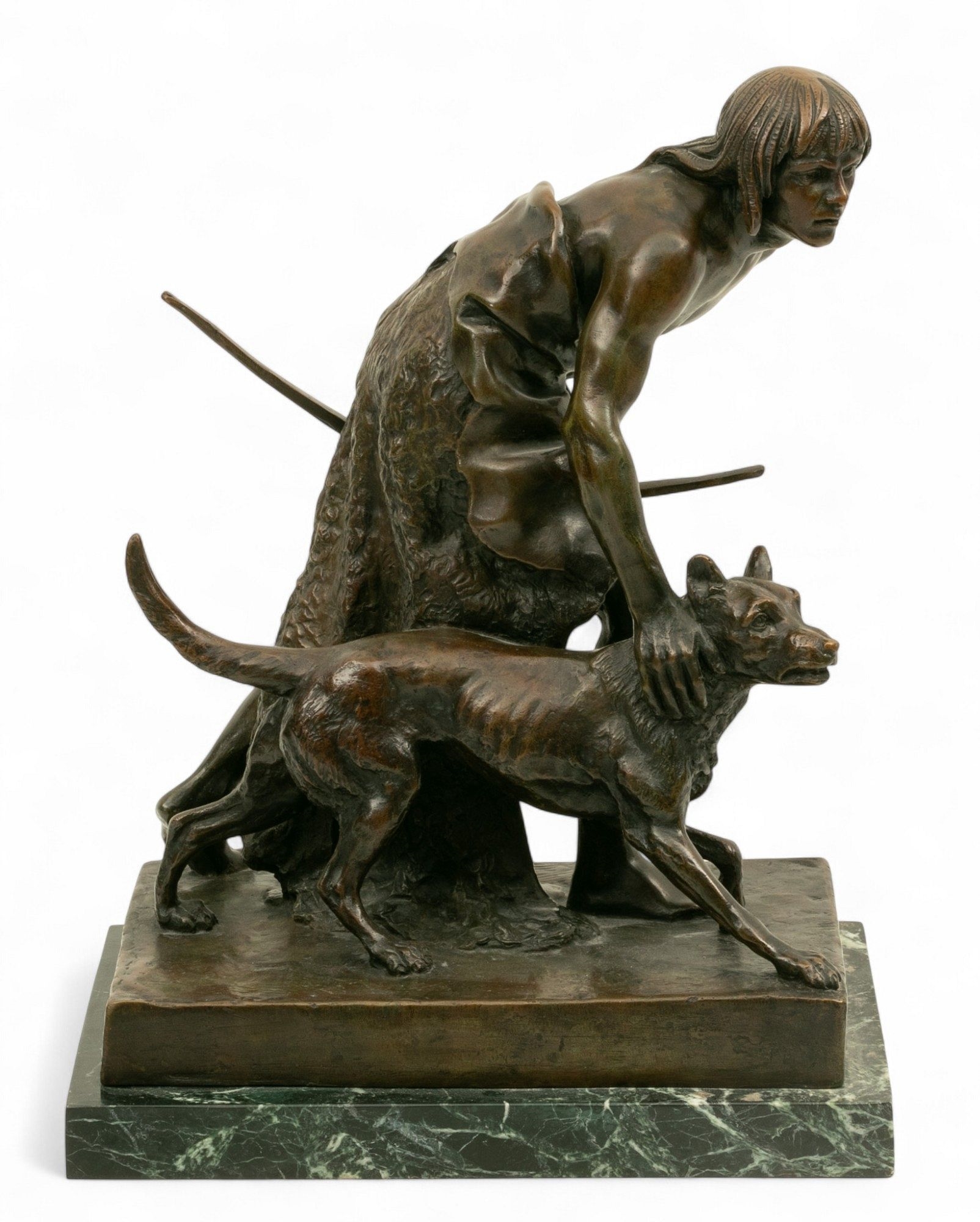 Artwork by John Quincy Adams Ward, The Indian Hunter, Made of Bronze
