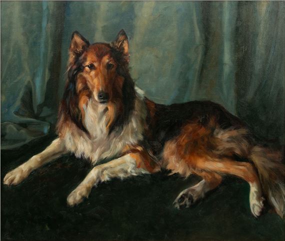 Portrait of a Collie by English School, 19th/20th C