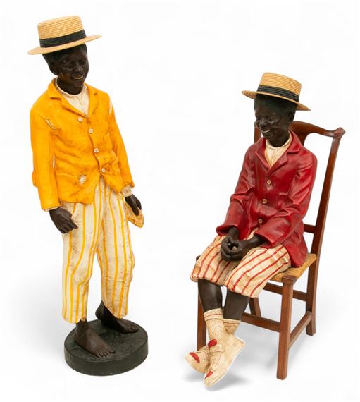 Life Size Polychrome Plaster Sculptures - Delarue Picard