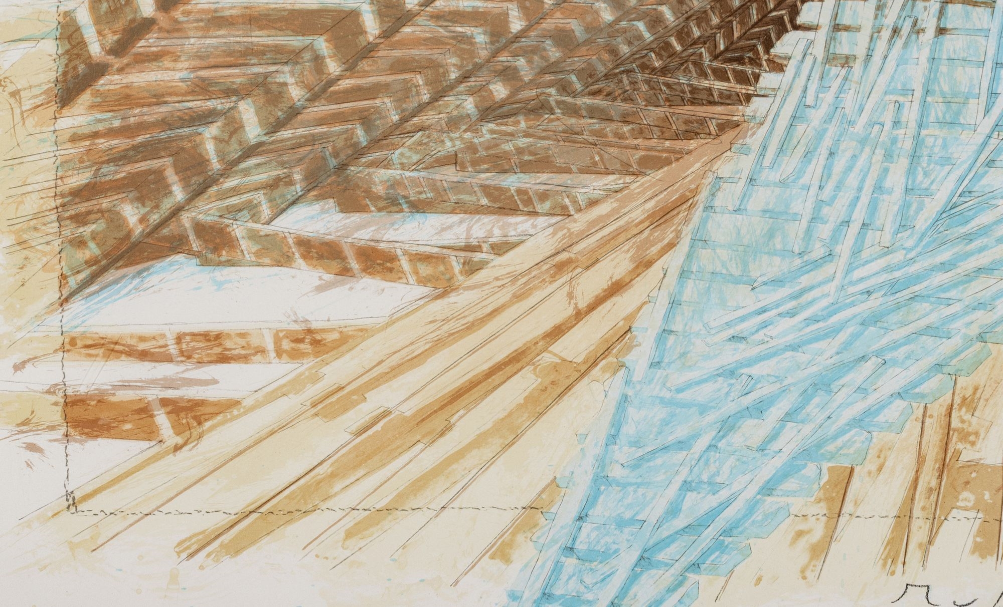 Robert Stackhouse | Mountain Climbers And Ship Hall (1987) | MutualArt