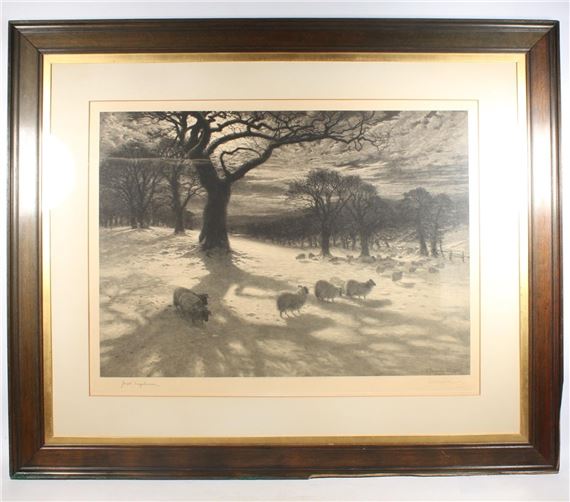 sheep in a landscape by Joseph Farquharson, 1903