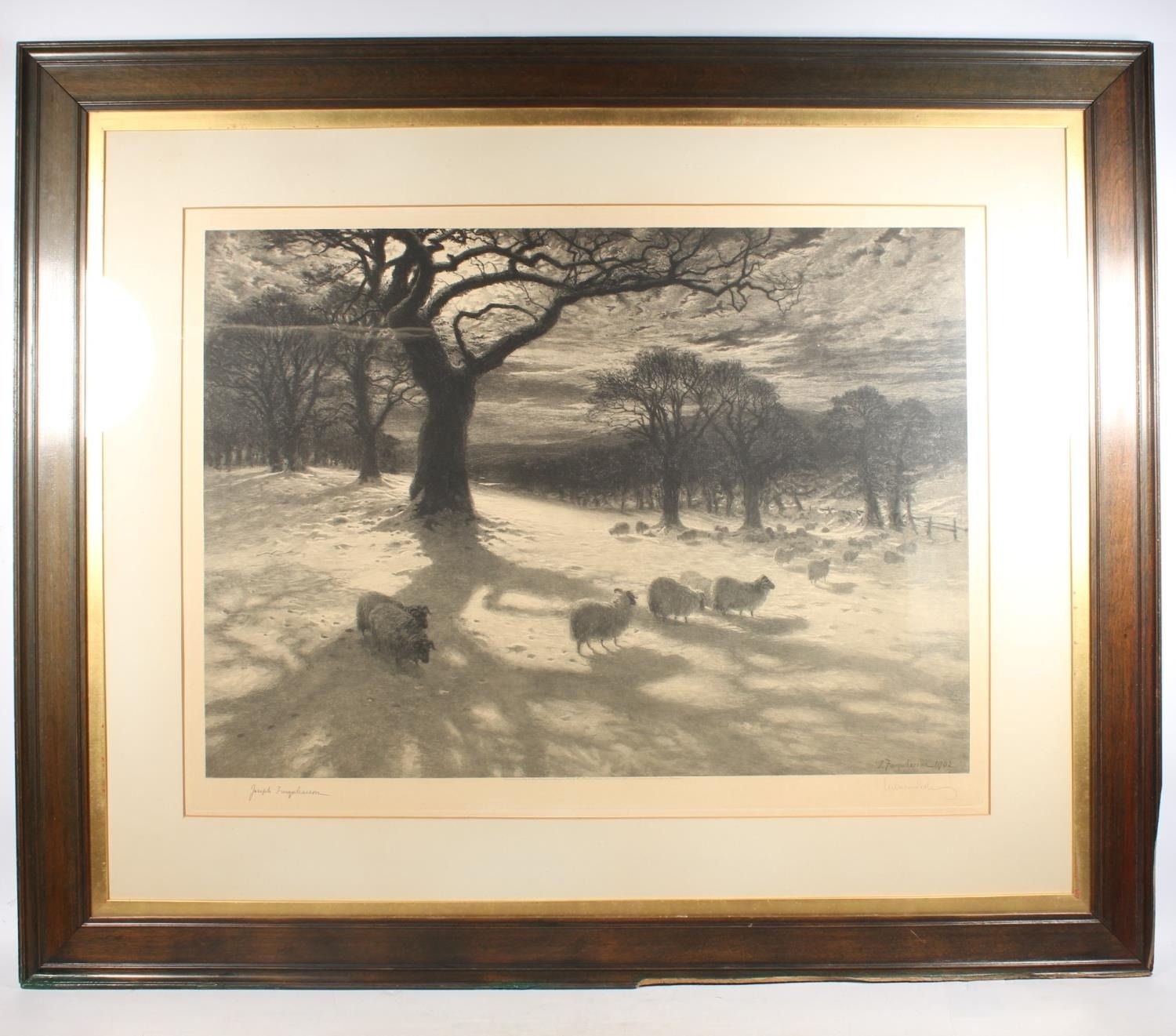 Artwork by Joseph Farquharson, sheep in a landscape, Made of Engraving