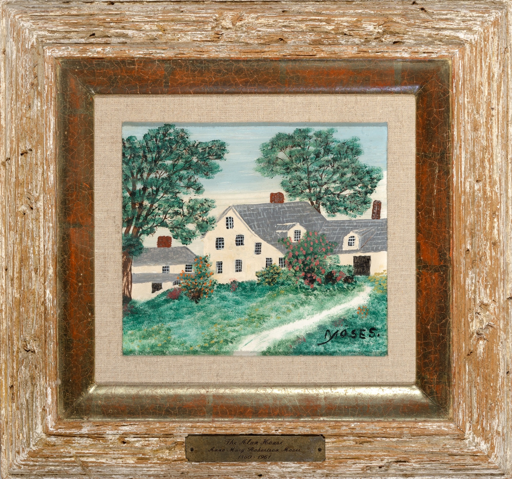 Artwork by Grandma Moses, The Alan House, Made of Oil On Masonite
