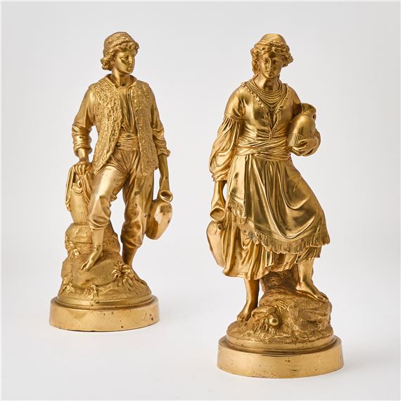 Pair of Russian Gilt-Bronze Figures of Bulgarians - August Karl Spiess