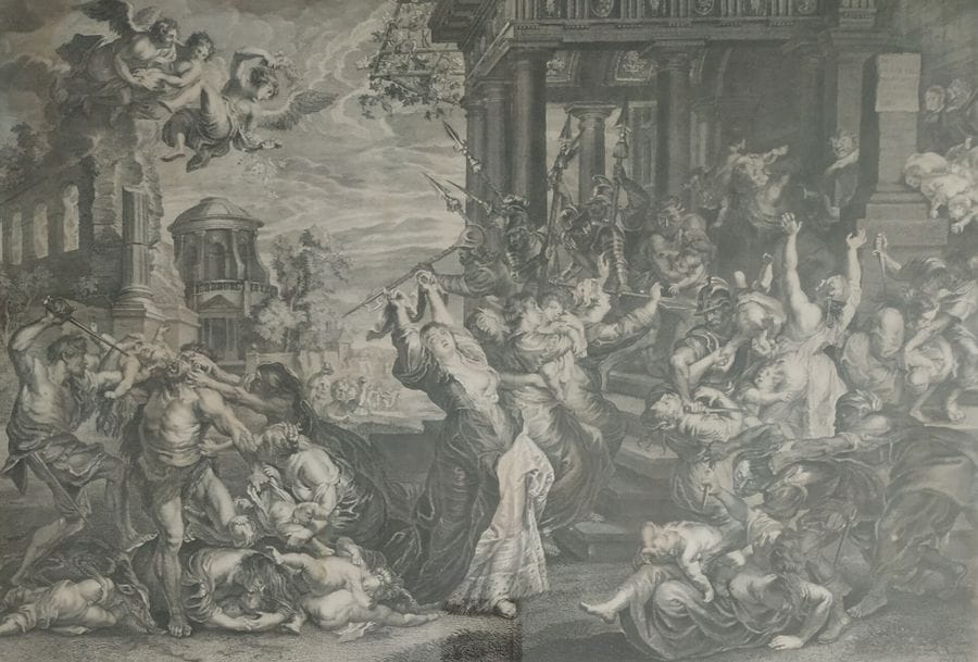Artwork by Peter Paul Rubens, Vos prima christi victima, The Massacre of the Holy Innocents, Made of Engraving