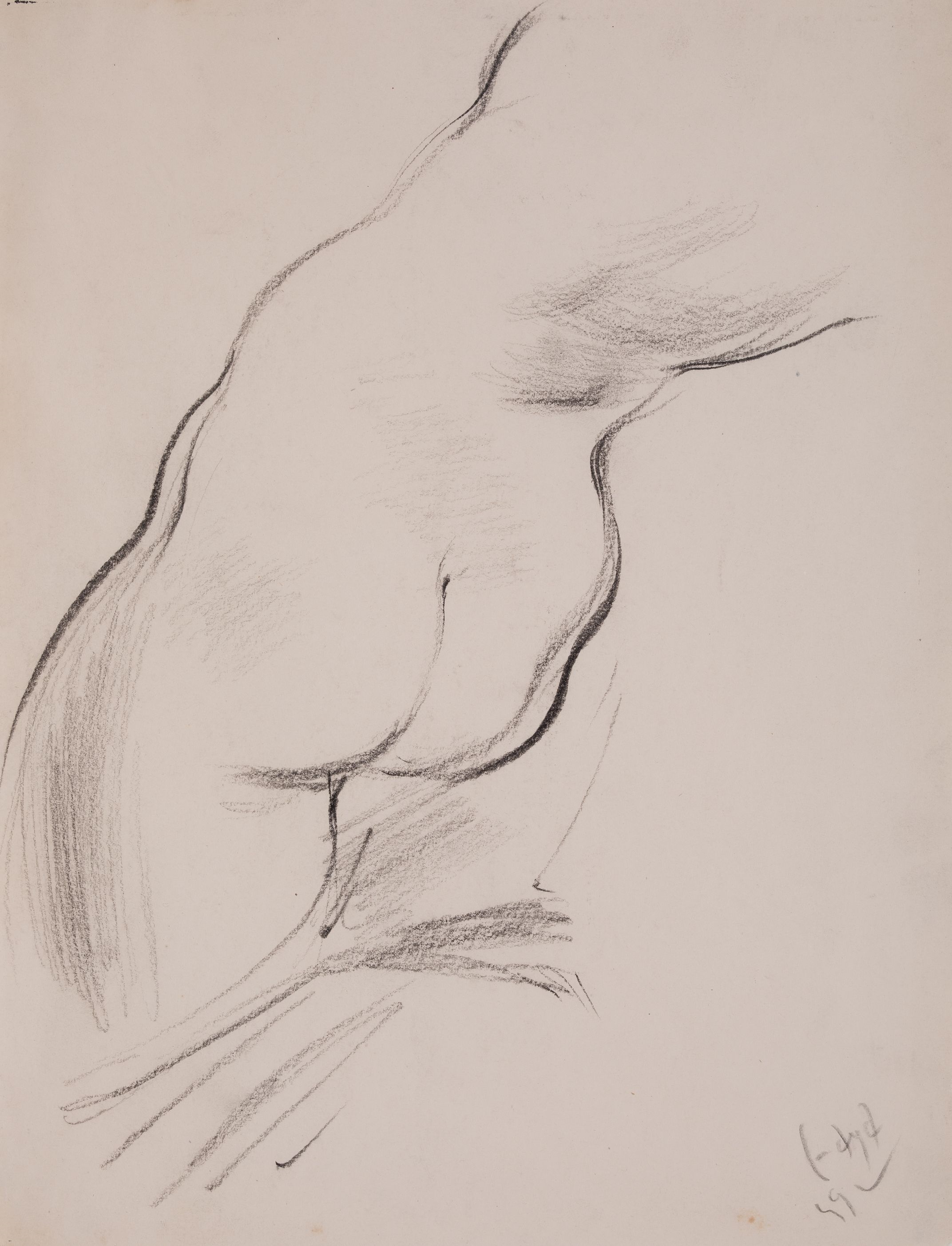 Artwork by Ramón Gaya, Nude, Made of Charcoal On Paper And Graphite