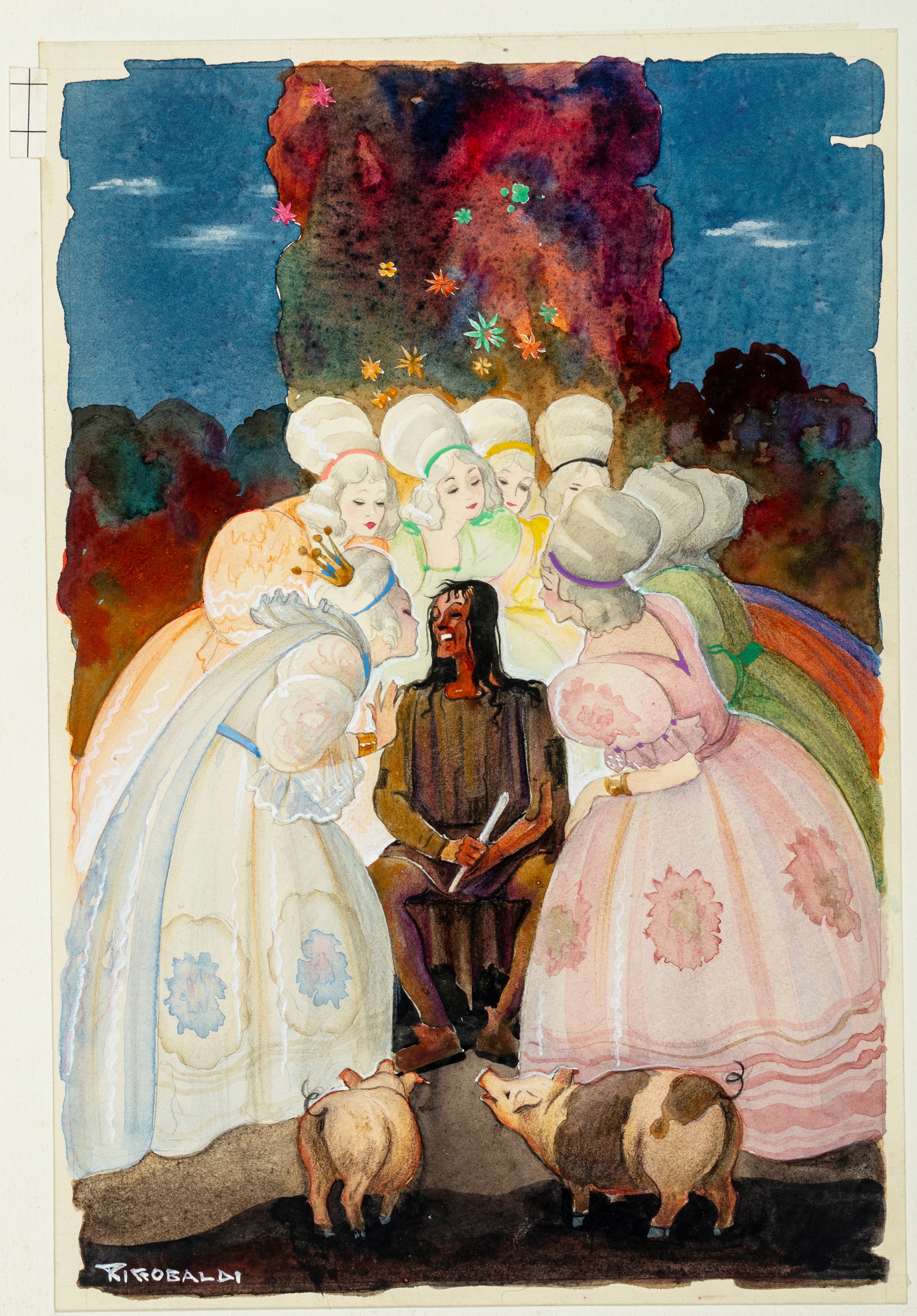 Artwork by Giuseppe Riccobaldi, Short Stories, Made of Tempera On Thin Cardboard