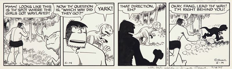 Artwork by Dave Graue, Alley Oop, Made of Pencil And Ink On Thin Cardboard