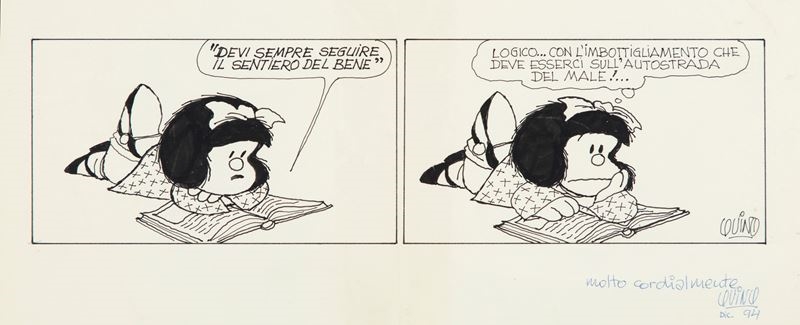 Artwork by Quino (joaquín Lavado), Mafalda, Made of Pencil And Ink On Thin Cardboard