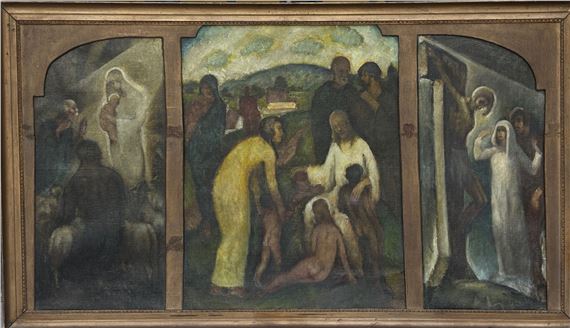 Oltárkép, triptichon by Sándor Basilides