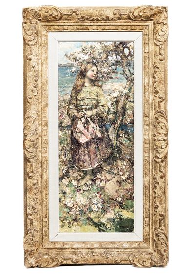 Edward Atkinson Hornel | A SPRING IDYLL (1909) | MutualArt