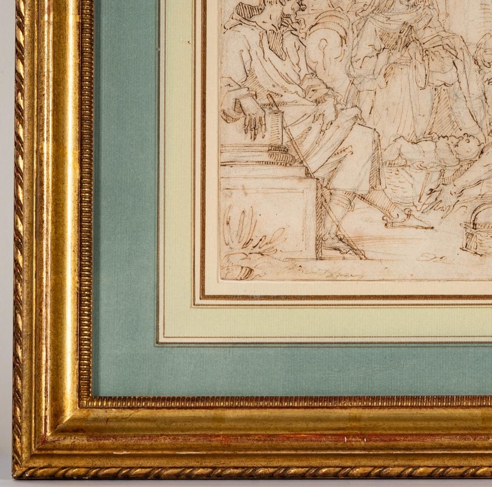 Artwork by Jacopo Chimenti, Adoration of the Shepherds, Made of Pen And Brown Ink Over Black Chalk