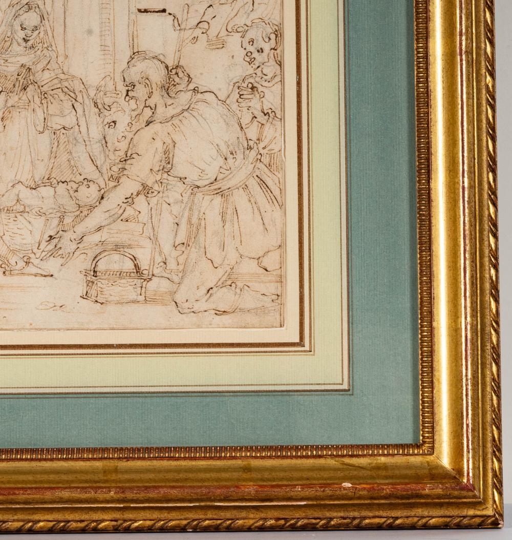 Artwork by Jacopo Chimenti, Adoration of the Shepherds, Made of Pen And Brown Ink Over Black Chalk