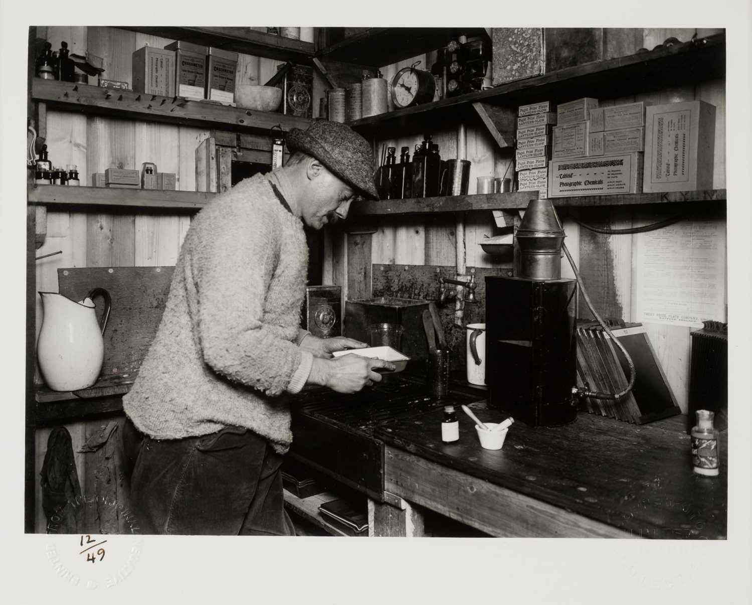 Herbert Ponting | Herbert Ponting at work in the darkroom | MutualArt
