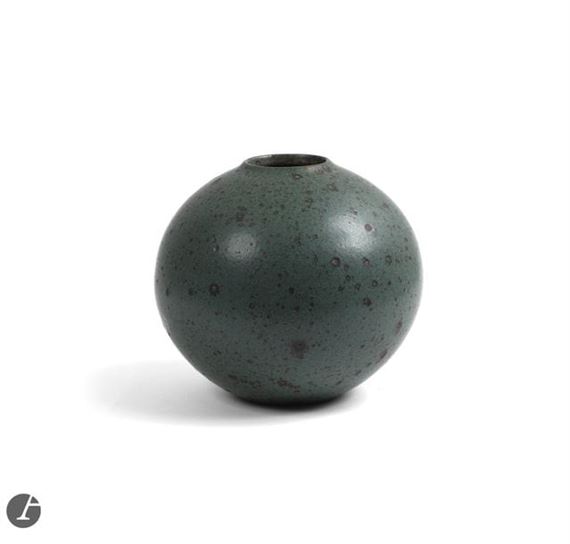 Ball vase with annular neck by Robert Deblander