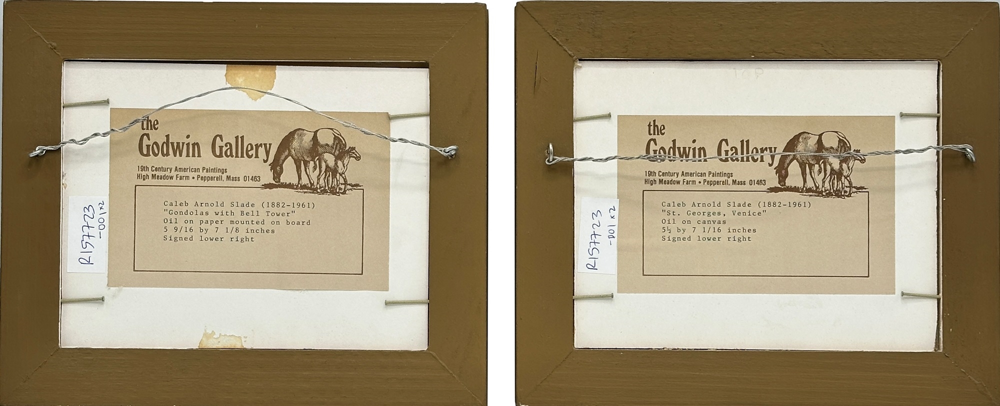 Artwork by Caleb Arnold Slade, St. Georges, Venice and Gondolas with Bell Tower, Made of Oil On Canvas And Oil On Paper Mounted On Board