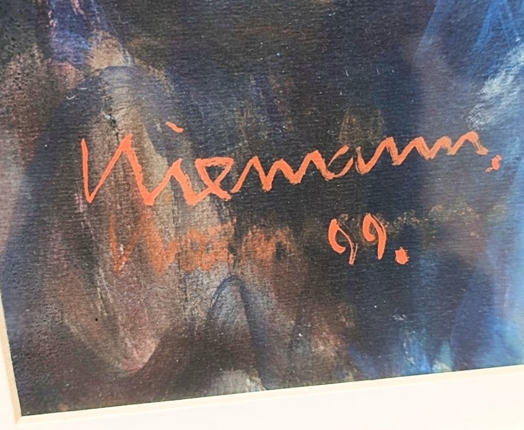 Artwork by Hennie Niemann Junior, GILT WOODEN FRAMED PAINTING OF A WOMAN SITTING SIGNED BY ARTIST BEHIND GLASS SIGNED BY WELL KNOWN ARTIST HENNIE NIEMAND JUNIOR