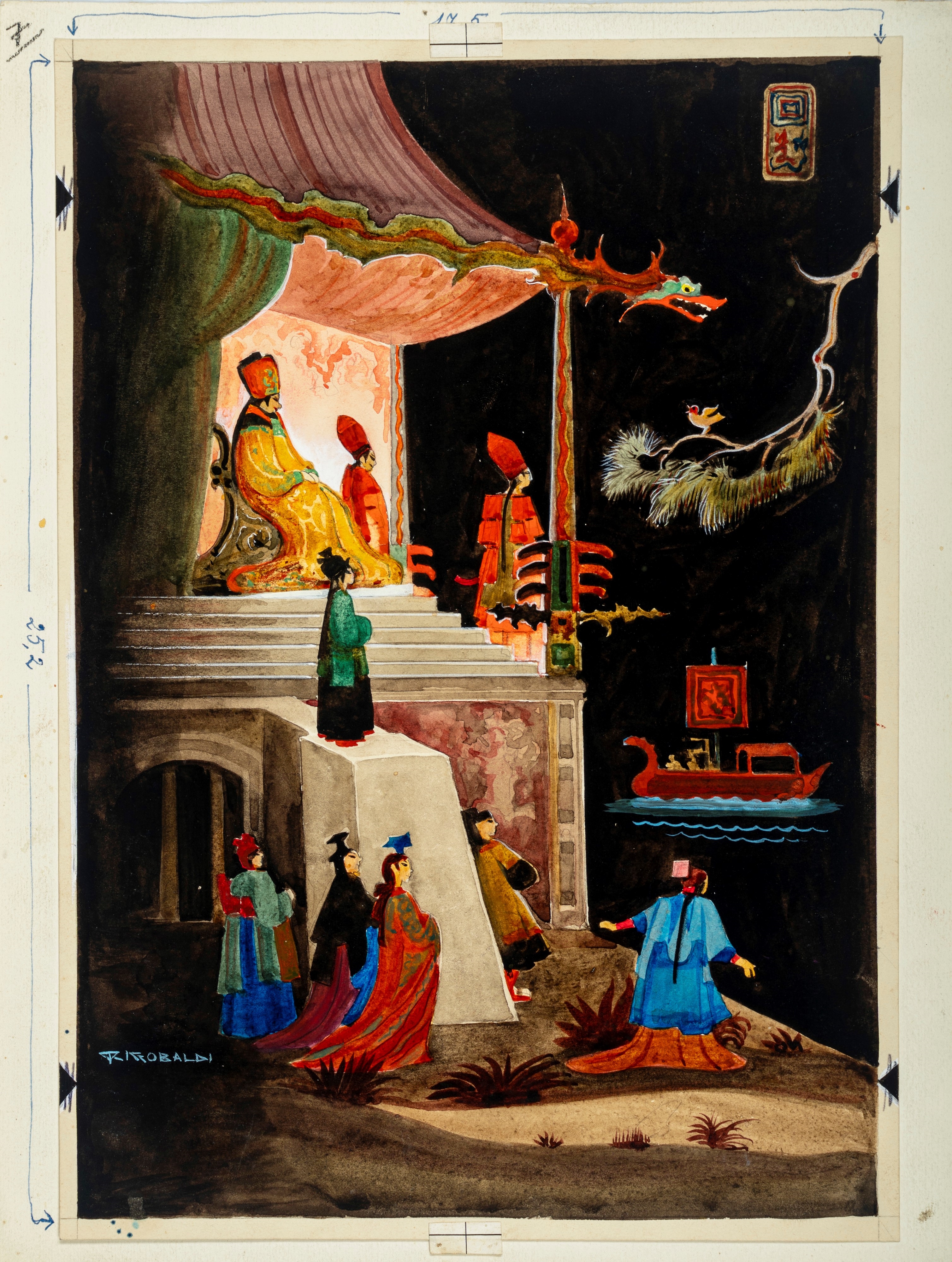 Artwork by Giuseppe Riccobaldi, Short Stories, Made of Tempera On Thin Cardboard